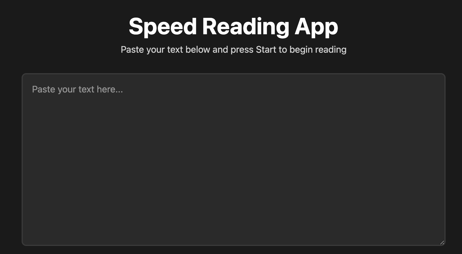 Project 5: Speed Reading App